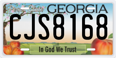 GA license plate CJS8168