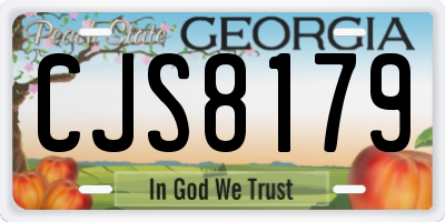 GA license plate CJS8179