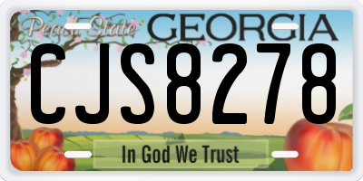 GA license plate CJS8278
