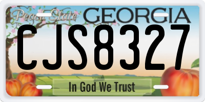 GA license plate CJS8327