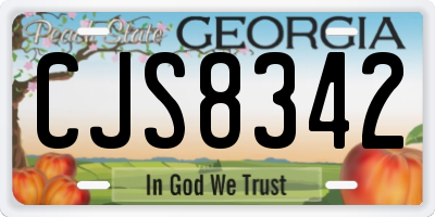 GA license plate CJS8342