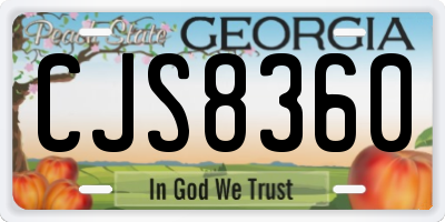 GA license plate CJS8360