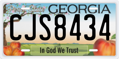 GA license plate CJS8434