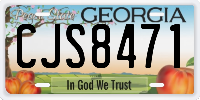 GA license plate CJS8471