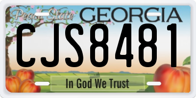 GA license plate CJS8481