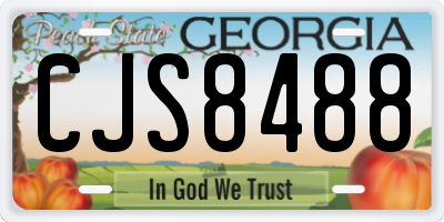 GA license plate CJS8488