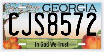 GA license plate CJS8572