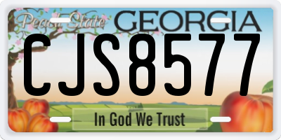 GA license plate CJS8577