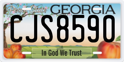 GA license plate CJS8590