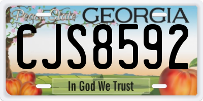 GA license plate CJS8592