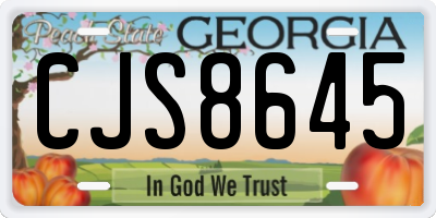 GA license plate CJS8645