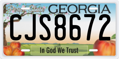 GA license plate CJS8672