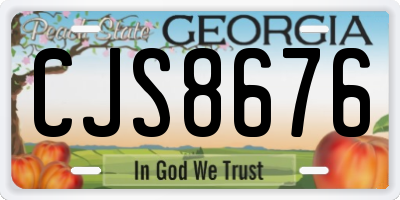 GA license plate CJS8676
