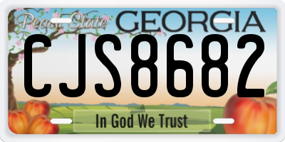 GA license plate CJS8682