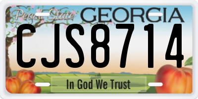 GA license plate CJS8714