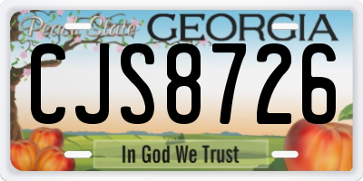 GA license plate CJS8726