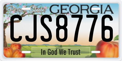 GA license plate CJS8776