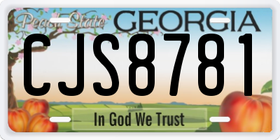 GA license plate CJS8781