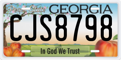 GA license plate CJS8798