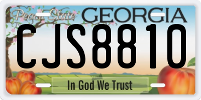 GA license plate CJS8810