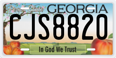 GA license plate CJS8820