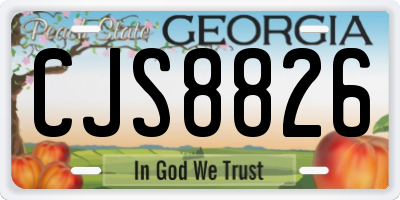 GA license plate CJS8826