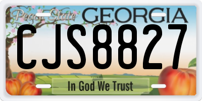 GA license plate CJS8827