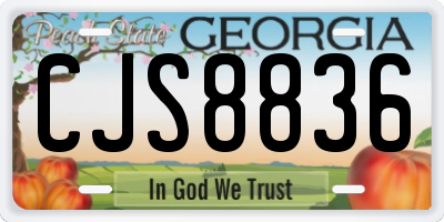 GA license plate CJS8836