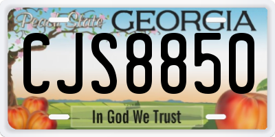 GA license plate CJS8850