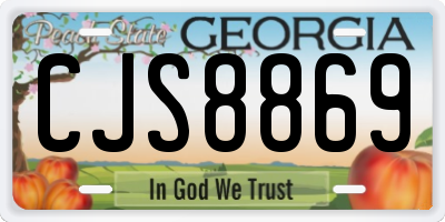 GA license plate CJS8869