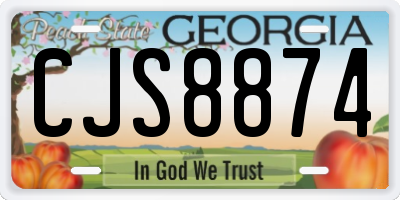 GA license plate CJS8874