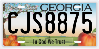GA license plate CJS8875