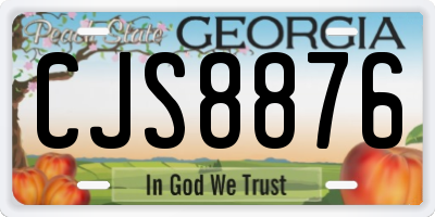 GA license plate CJS8876