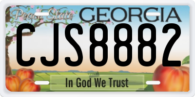 GA license plate CJS8882