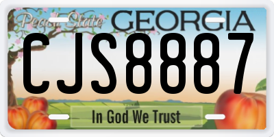 GA license plate CJS8887