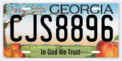 GA license plate CJS8896