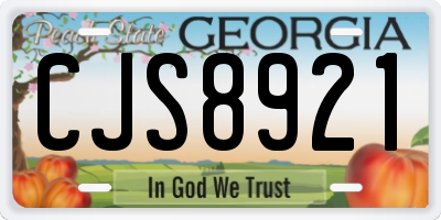 GA license plate CJS8921