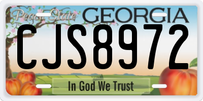GA license plate CJS8972