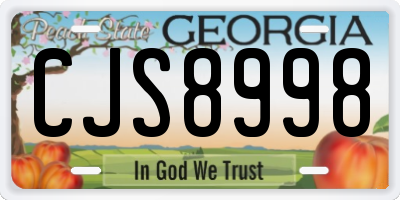 GA license plate CJS8998