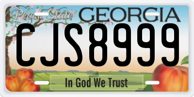 GA license plate CJS8999