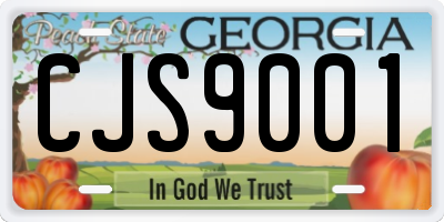 GA license plate CJS9001