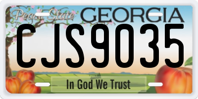 GA license plate CJS9035
