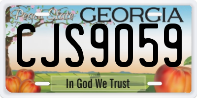 GA license plate CJS9059