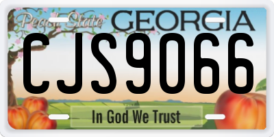 GA license plate CJS9066