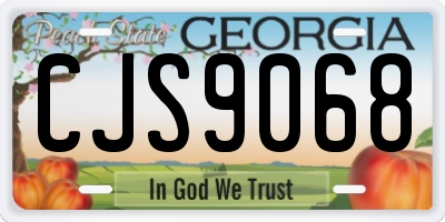 GA license plate CJS9068