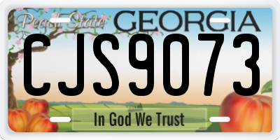 GA license plate CJS9073