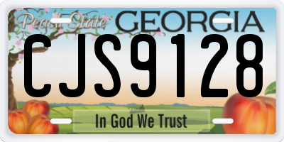 GA license plate CJS9128