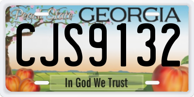 GA license plate CJS9132