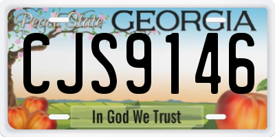 GA license plate CJS9146