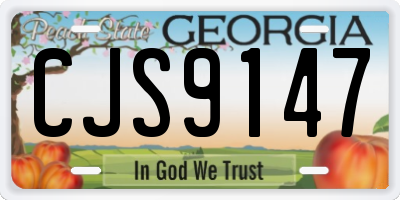 GA license plate CJS9147